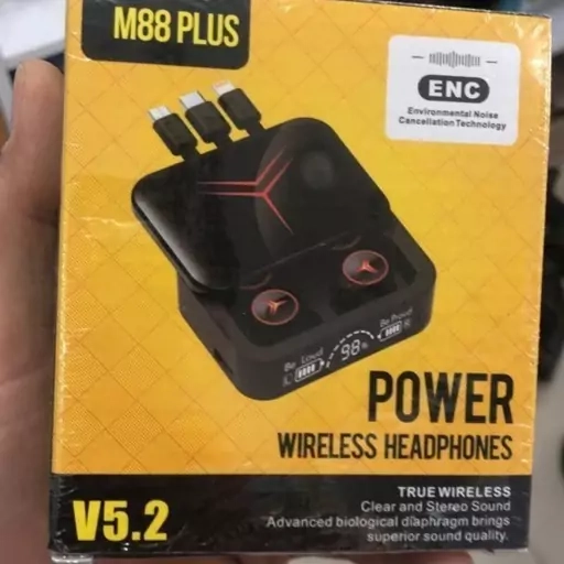 هندزفری بلوتوث M88 Plus Enc دارای پاوربانک اصلی